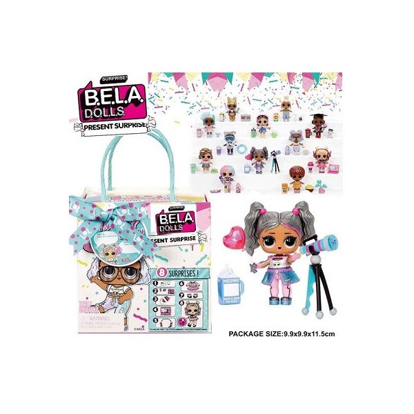 

Кукла BELA DOLL 12 видов, аксессуары, упаковка в виде пакета подарочного 9,9*9,9*11,5см (108шт)