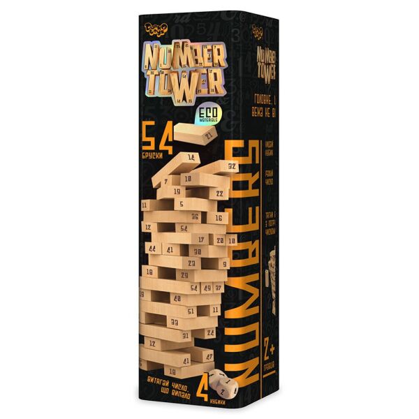 

Игра настольная развивающая "NUMBER TOWER", Vega, в тубусе 30*9*9см (6шт)
