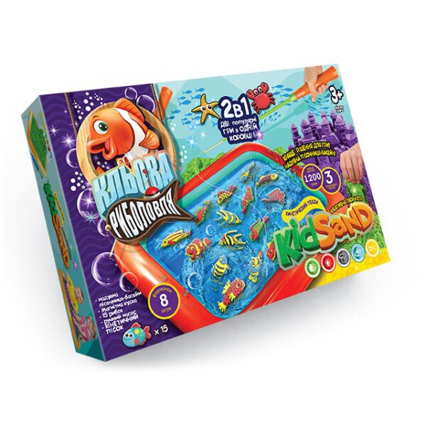 

Игра наст. большая "2 в 1 "Кльова риболовля та Кинетичний пісок KIDSAND" укр., в кор. 29*38*5см (5шт)