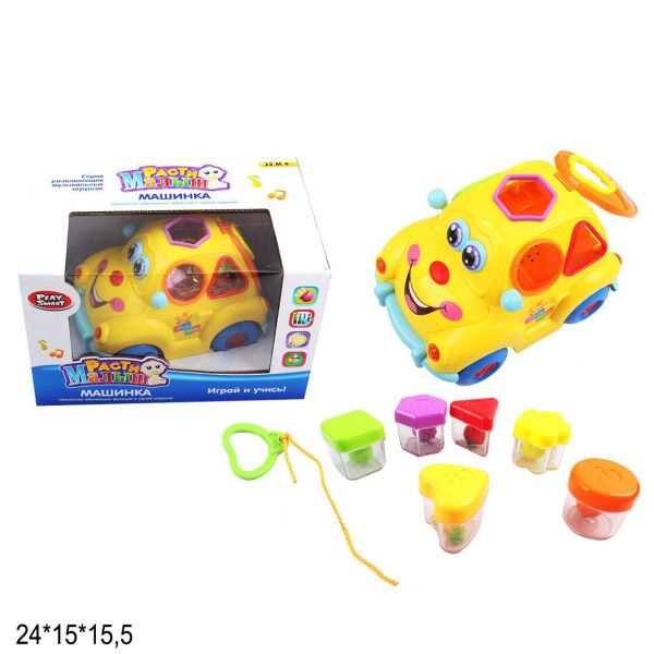 

Сортер PLAY SMART Машинка RUS батар., муз., свет., 2 цвета, в кор. 24*15*15,5см (24шт)