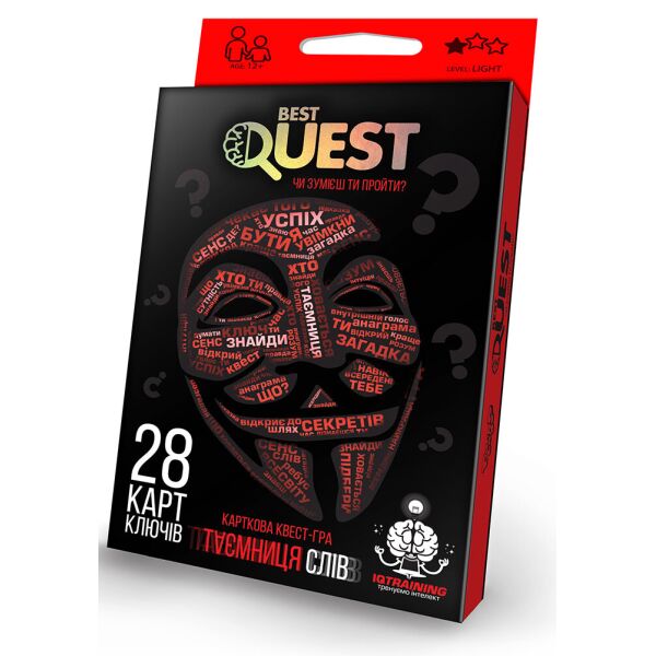 

Карточная квест-игра "BEST QUEST", рус., 28 карт ключей, в кор. 13*9*2см (32шт)