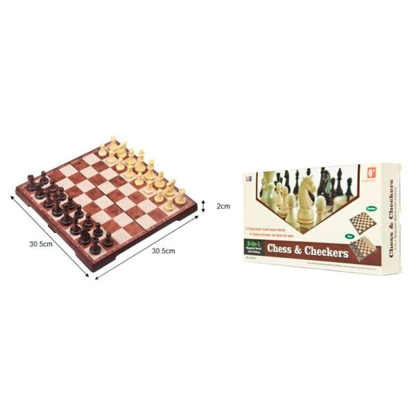 

Магнитные шахматы, шашки Magnetic Folding Peach wood Chess and Checker 4856-С 31x31 см