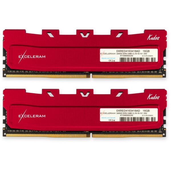 

Модуль памяти для компьютера DDR4 16GB (2x8GB) 3466 MHz Kudos Red eXceleram (EKRED4163418AD)