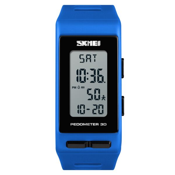 

Часы мужские SKMEI 3D PEDOMETER 1363 Синий с шагомером и будильником + секундомер