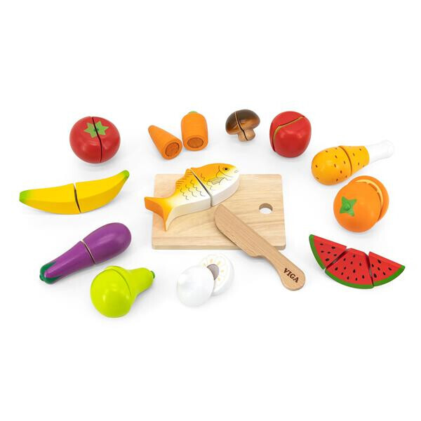 

Набор игрушечных продуктов Viga Toys Нарезанная еда из дерева (44579)