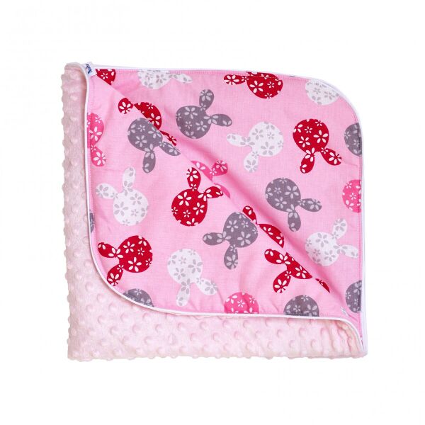 

Плед детский Twins Minky Spring 1461-TMS-08 Розовый с принтом и декоративным кантиком 80 х 80 см
