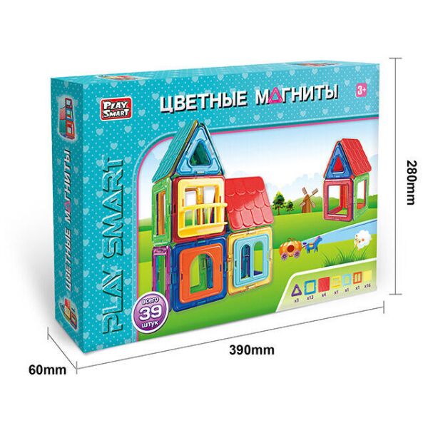 

Конструктор Play Smart 2463 Дом - магнитный (39 дет.)
