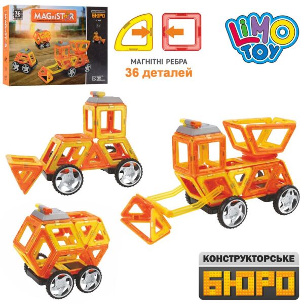 

Конструктор LIMO TOY 6003 магнитный - Стройтехника (34 дет.)