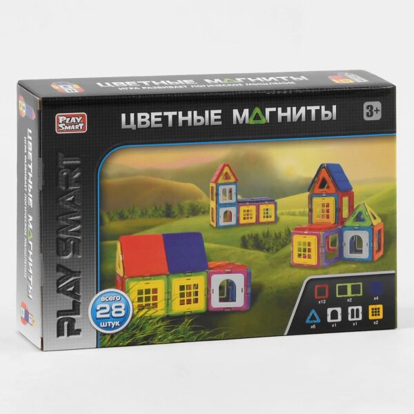 

Конструктор Play Smart 2473 МАГНИТНЫЙ - Домики (28 дет.)