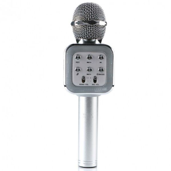 

Микрофон караоке беспроводной Wster WS-1818 Серебристый с FM радио / Bluetooth / динамиками / звуковыми эффектами