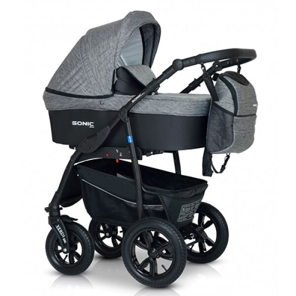 

Коляска детская универсальная 3 в 1 Verdi Sonic Plus Темно-серый/Черный с автокреслом, сумкой и дождевиком + москитная сетка и подстаканник