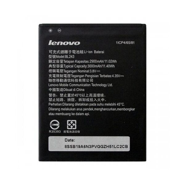 

Аккумулятор батарея Lenovo A5600 A5860 A7000 A7600 K3 Note (K50-T5) BL243 2900/3000mAh Original PRC