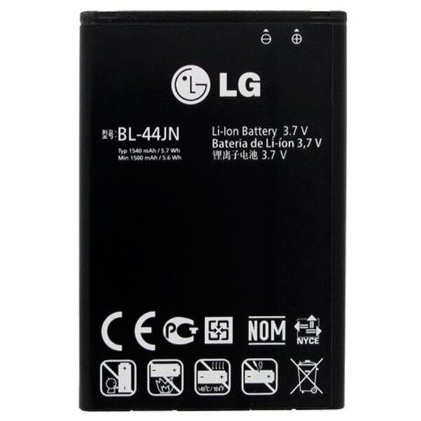 

Аккумулятор батарея BL-44JN для LG E400 E405 E410 E420 E425 E430 E435 E460 E475 E510 E610 E612 E615 E730 E739 P690 P698 P699 P970 X130 X135 X145 1540 mAh Original PRC