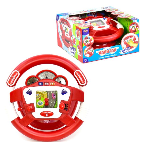 

Руль музыкальный Kimi со звуковым и световым эффектом Бело-красный 6965355050022