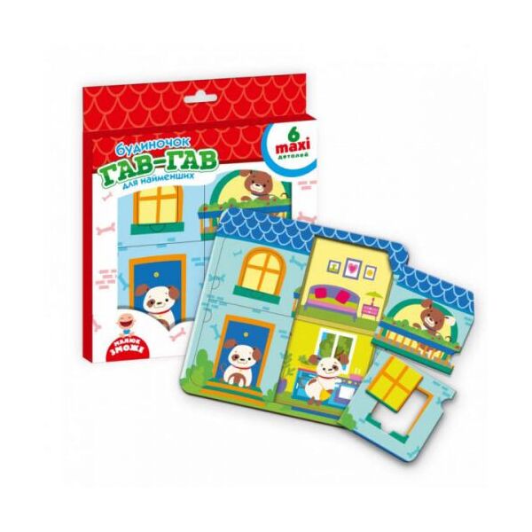

Пазл с рамкой Vladi Toys Домик Гав-Гав 6 maxi деталей