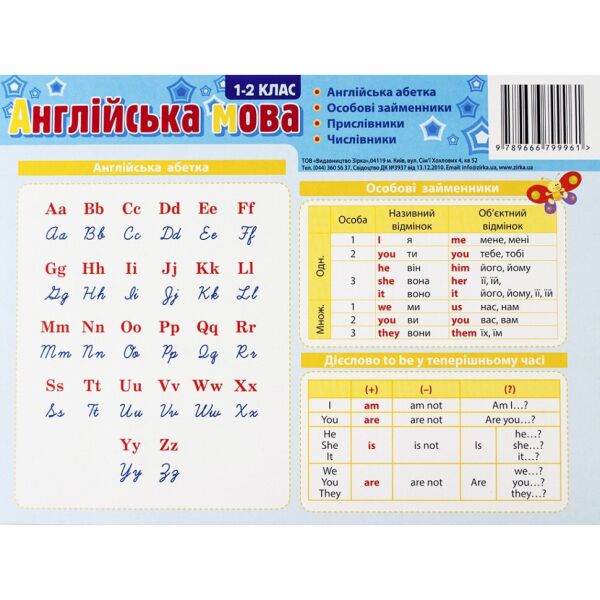 

Картонка-подсказка Английский Язык 1 класс 66440