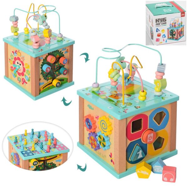 

Деревянная игрушка "Логический куб" (лабиринт, бизиборд) арт. 25205