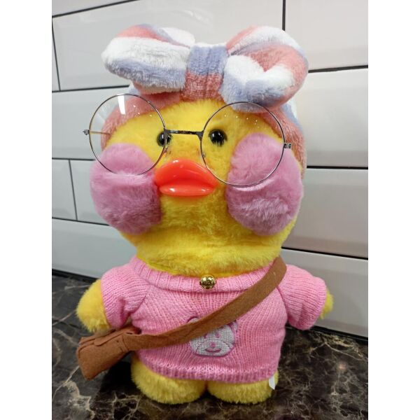 

Мягкая Плюшевая Игрушка Лалафан Уточка Lalafanfan Duck в одежде 30см 1141