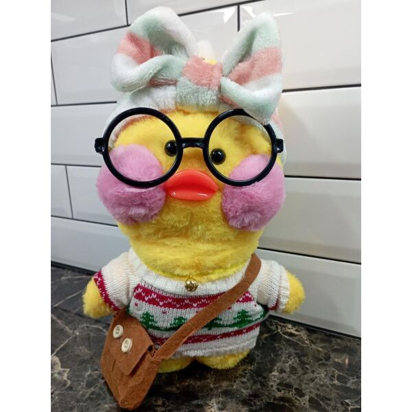 

Мягкая Плюшевая Игрушка Лалафан Уточка Lalafanfan Duck в одежде 30см 1136