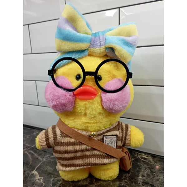 

Мягкая Плюшевая Игрушка Лалафан Уточка Lalafanfan Duck в одежде 30см 1138