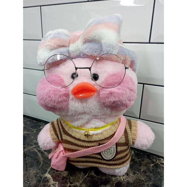 

Мягкая Плюшевая Игрушка Лалафан Уточка Lalafanfan Duck в одежде 30см 1143