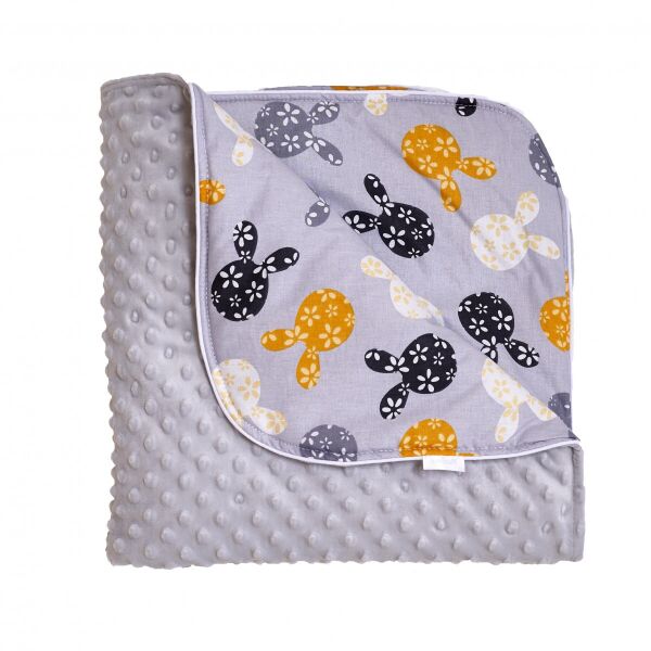

Плед детский Twins Minky Spring 1461-TMS-10 Серый с принтом и декоративным кантиком 80 х 80 см