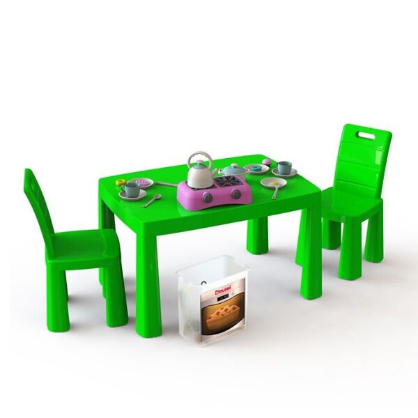 

Игровой набор Кухня детская DOLONI-TOYS (34 предмета, стол + 2 стульчика) (04670/1)