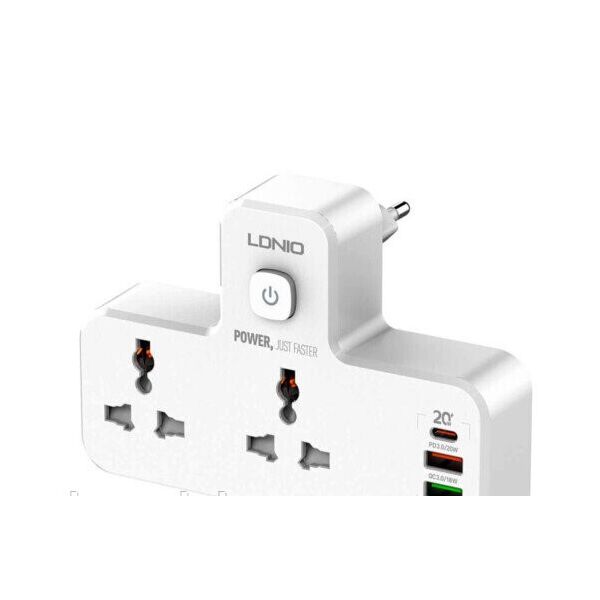 

Качественный Сетевой удлинитель Ldnio SC2311 2 USB + 1 Type-C, Быстрая зарядка с ночником