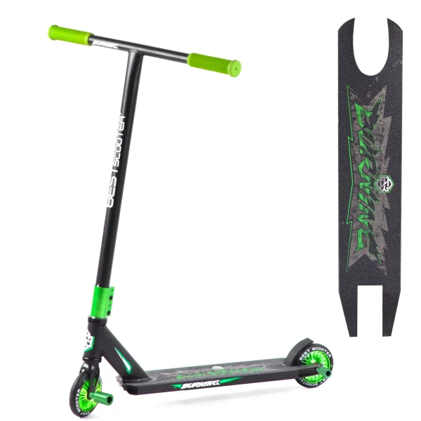 

Самокат трюковый Scooter Черно-зеленый 6900066362132