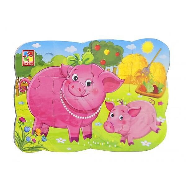 

Пазл магнитный Vladi Toys Свинка и поросенок
