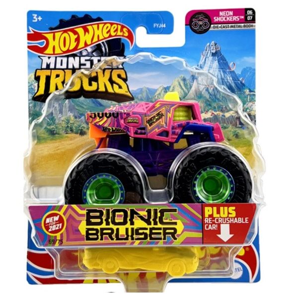 

Машинка Монстр Трак Бионик Бруйзер Хот Вилс 1:64 Hot Wheels Monster Trucks Bionic Bruiser Mattel GHT90