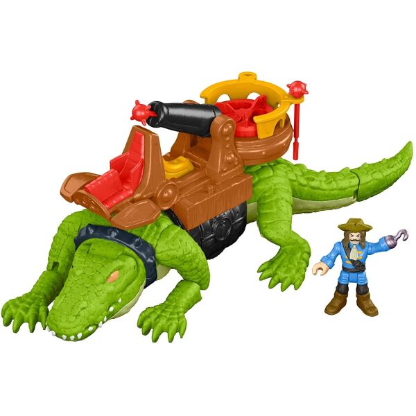 

Динозавр Соркозух Крокодил С Фигуркой Пирата Shrikesuchus Crocodile Croc Pirate Hook Fisher-Price DHH63