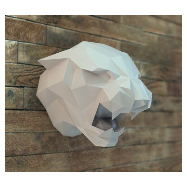 

Наборы для создания 3д фигур Оригами Паперкрафт Бумажная модель Papercraft Пантера Белый