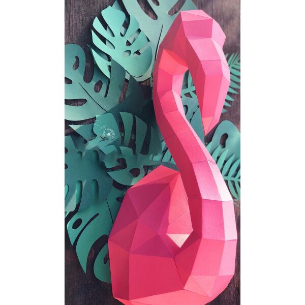 

Наборы для создания 3д фигур Оригами Паперкрафт Бумажная модель Papercraft Фламинго Розовый
