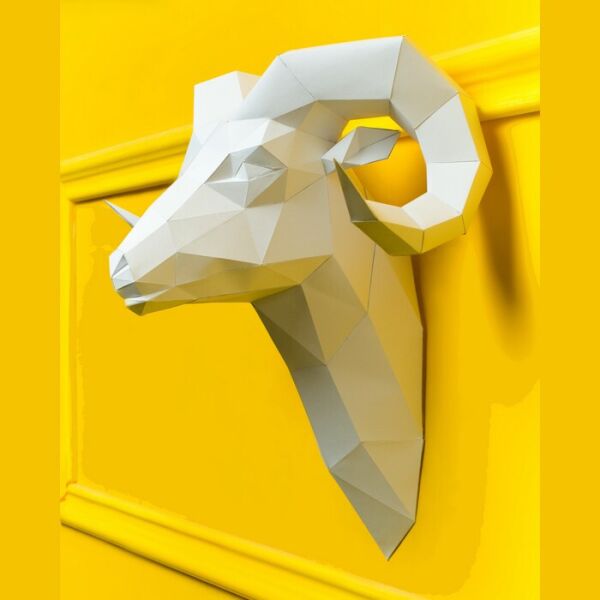 

Наборы для создания 3д фигур Оригами Паперкрафт Бумажная модель Papercraft Бараш Белый