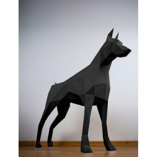 

Наборы для создания 3д фигур Оригами Паперкрафт Бумажная модель Papercraft Доберман Белый