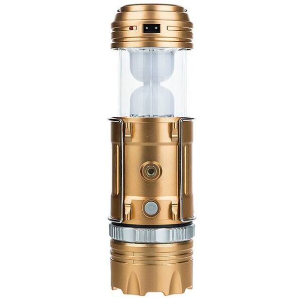 

Кемпинговая LED лампа SB 9688 c фонариком и солнечной панелью Золотая