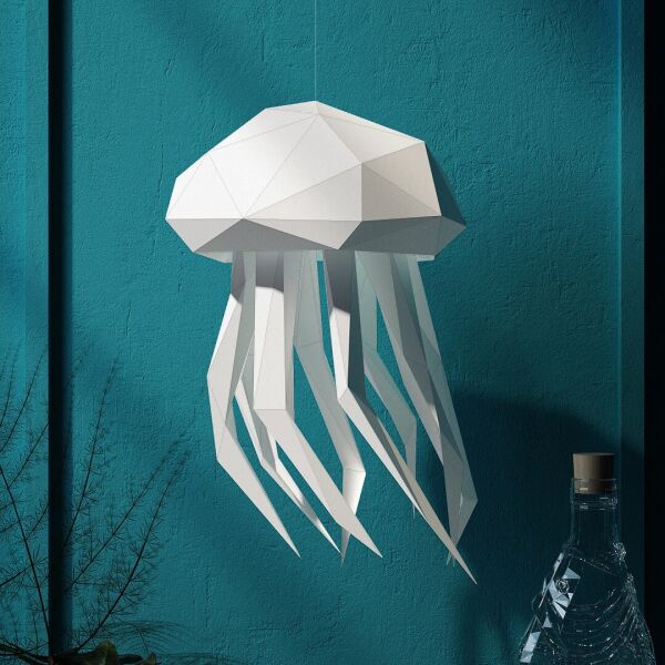 

Наборы для создания 3д фигур Оригами Паперкрафт Бумажная модель Papercraft Медуза Белый
