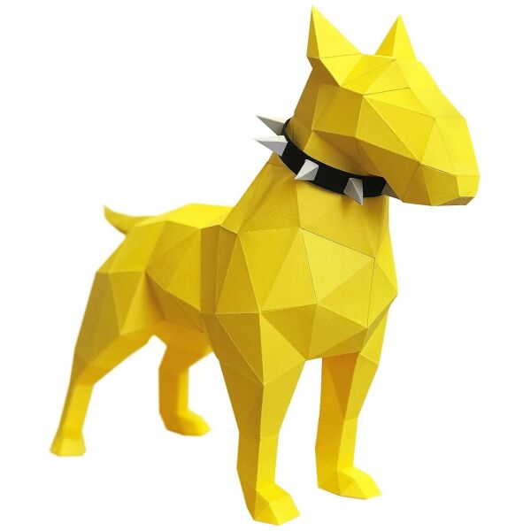 

Наборы для создания 3д фигур Оригами Паперкрафт Бумажная модель Papercraft Бультерьер Жёлтый