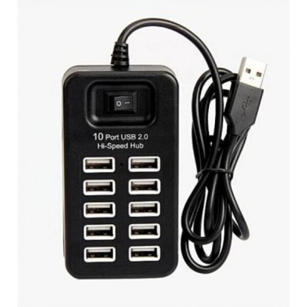 

USB Хаб на 10 портов USB 2.0 HUB P-1603 Чёрный