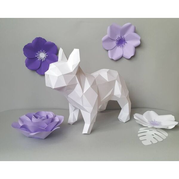 

Наборы для создания 3д фигур Оригами Паперкрафт Бумажная модель Papercraft Мопс Белый