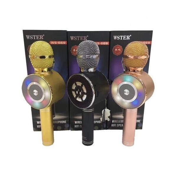 

Караоке микрофон Wster WS-669 беспроводной микрофон со встроенным динамиком (USB, microSD, AUX, Bluetooth)