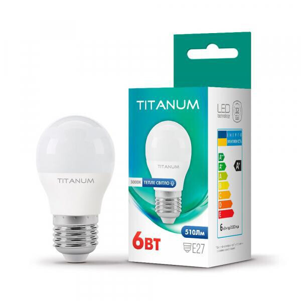 

LED лампа TITANUM G45 6W E27 3000K