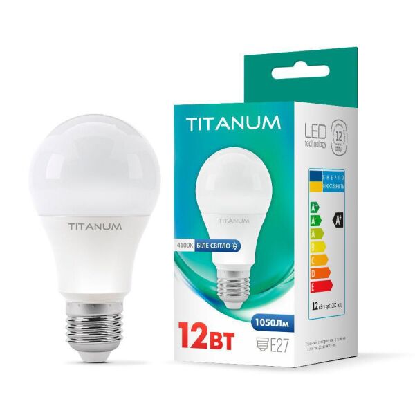 

LED лампа TITANUM A60 12W E27 4100K