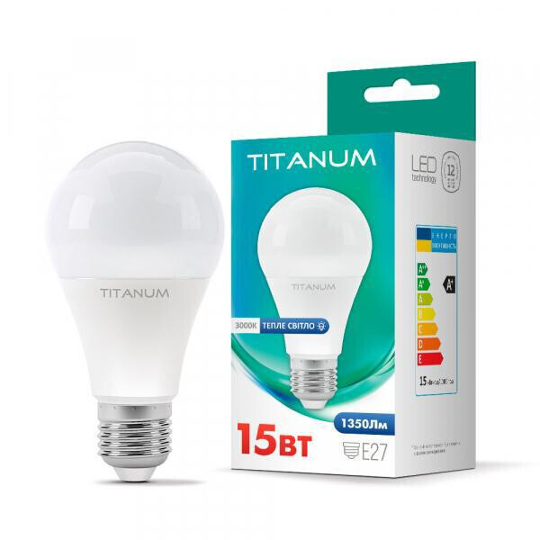 

LED лампа TITANUM A65 15W E27 3000K