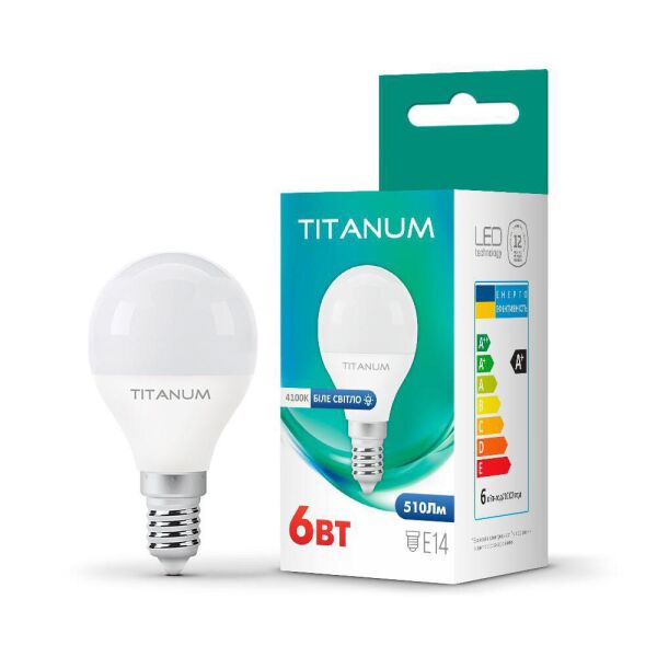 

LED лампа TITANUM G45 6W E14 4100K
