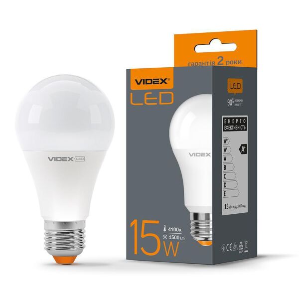 

LED лампа VIDEX A65e 15W E27 4100K