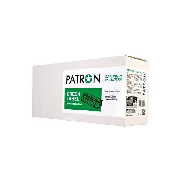 

Картридж Patron HP LJ CB436A/CANON 713 GREEN Label (PN-36A/713GL). 43501