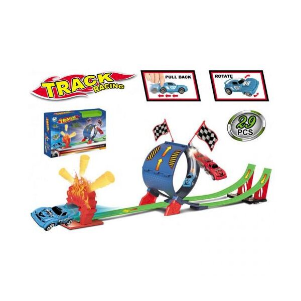 

Гоночный трек с 2 машинками, 29 деталей GLOBAL TOYS. 36776