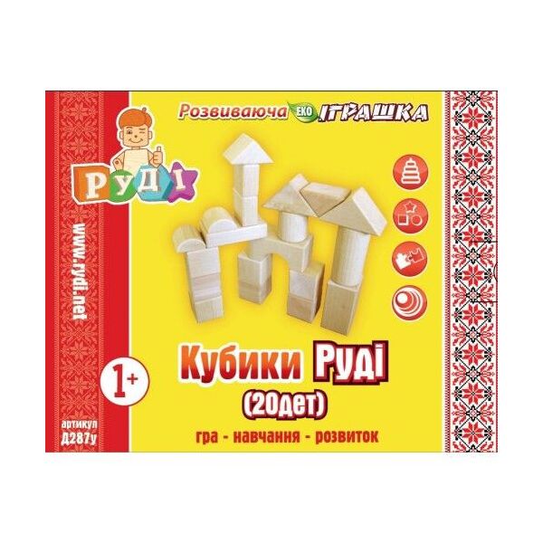 

Кубики (20 деталей) Руди. 39919